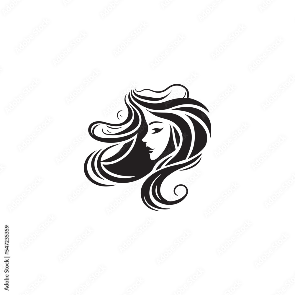 wavy hair logo , beauty salon logo, hair dresser logo , cosmetic logo