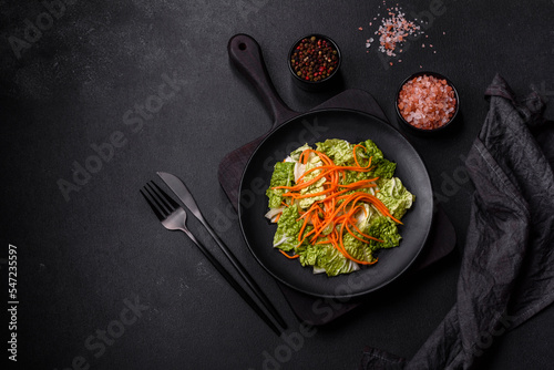 Chinese cabbage with carrots and apples, delicious salad