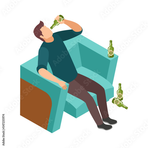 Alcoholic Isometric Illustration