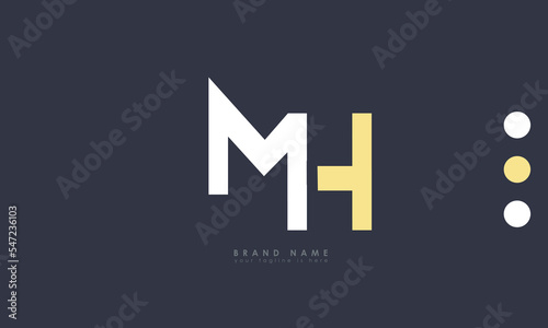 Alphabet letters Initials Monogram logo MH, HM, M and H