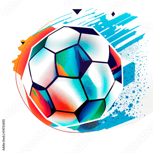 Soccer ball Logo Football sport team club league logo with soccer football on white background. illustration  isolate. Poster  Print on t-shirt  Flags. Logo for the football club.