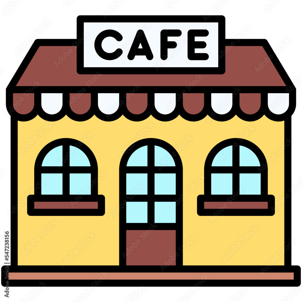 Coffeehouse, coffee shop or cafe icon Coffeehouse, coffee shop or cafe icon