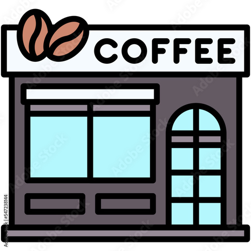 Coffeehouse, coffee shop or cafe icon