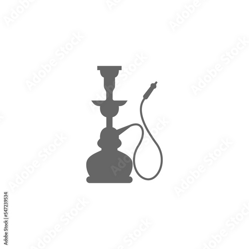 Black hookah icon isolated on a white background - concept of smoking and bad habits