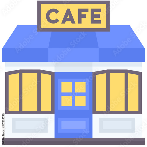 Coffeehouse, coffee shop or cafe icon