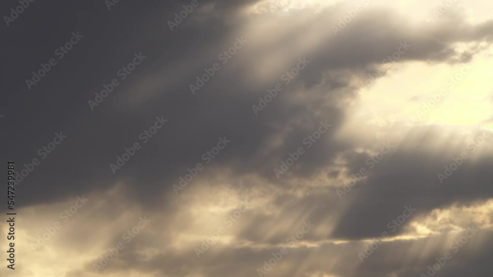 Evening clouds and the rays of the setting sun. Evening clouds and the rays of the setting sun.