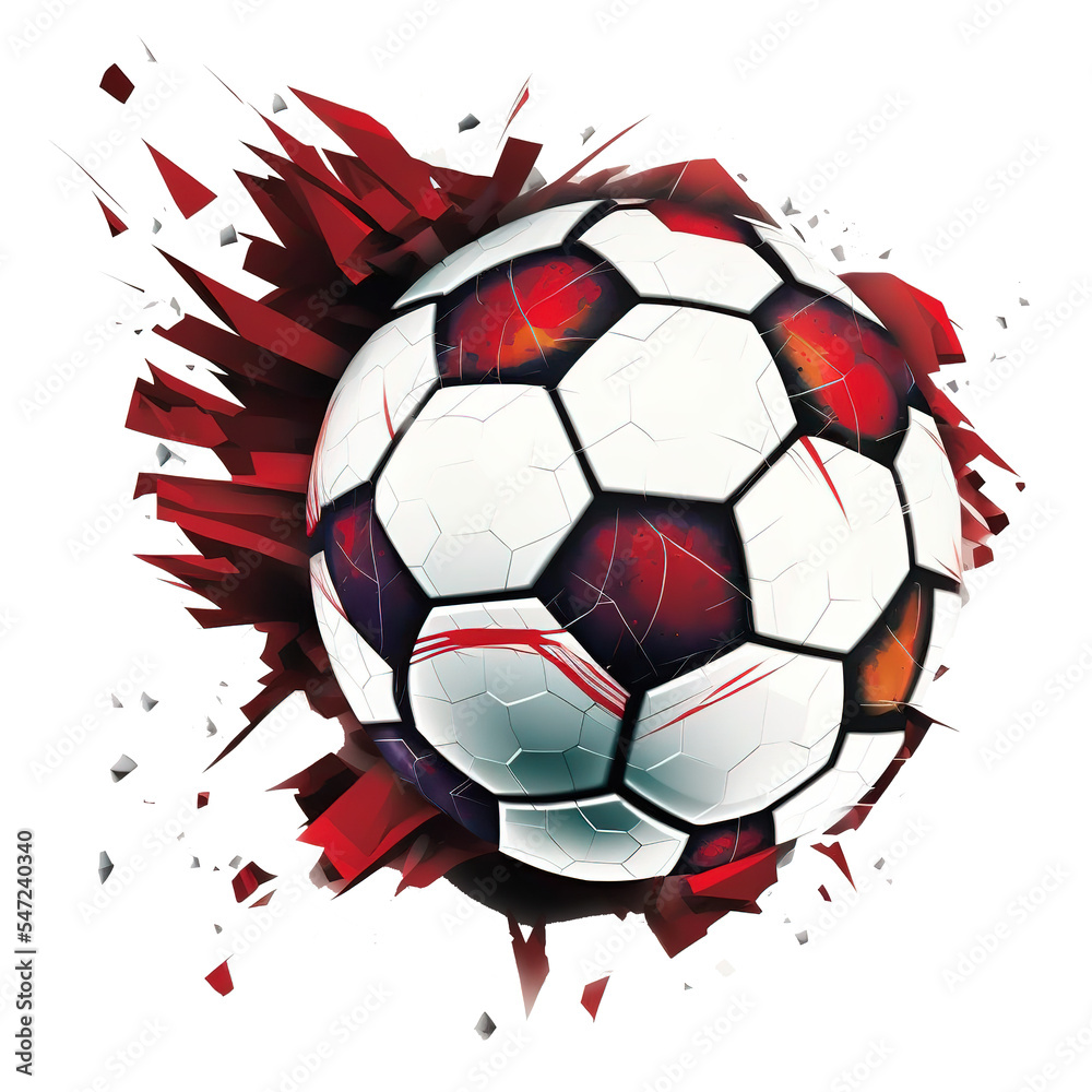 Soccer ball in the red