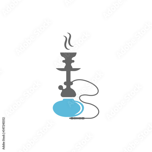 Black and blue hookah icon isolated on a white background - concept of smoking