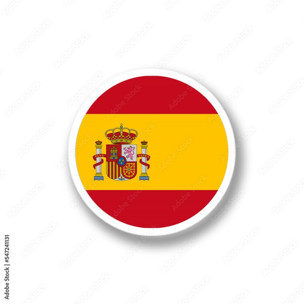 Obraz premium flag Spain, Circle flag Illustrated Football tournament teams on colourful background divided in to groups