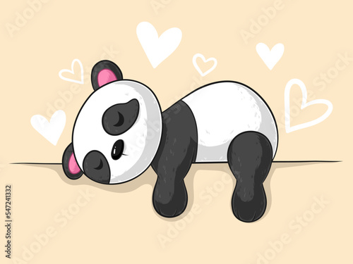 Liegender Comic Panda