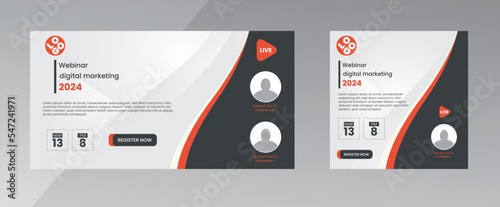 modern design template of a webinar event - Business Conference live webinar banner invitation and social media post template. Business webinar invitation design