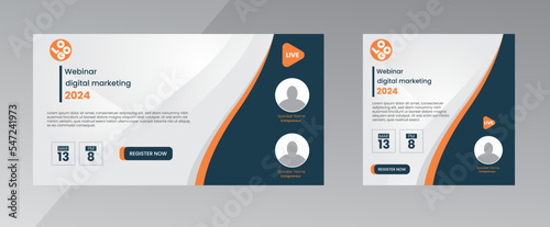 modern design template of a webinar event - Business Conference live webinar banner invitation and social media post template. Business webinar invitation design