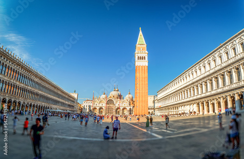 Venezia San Marco tourist meet point with blue sky background