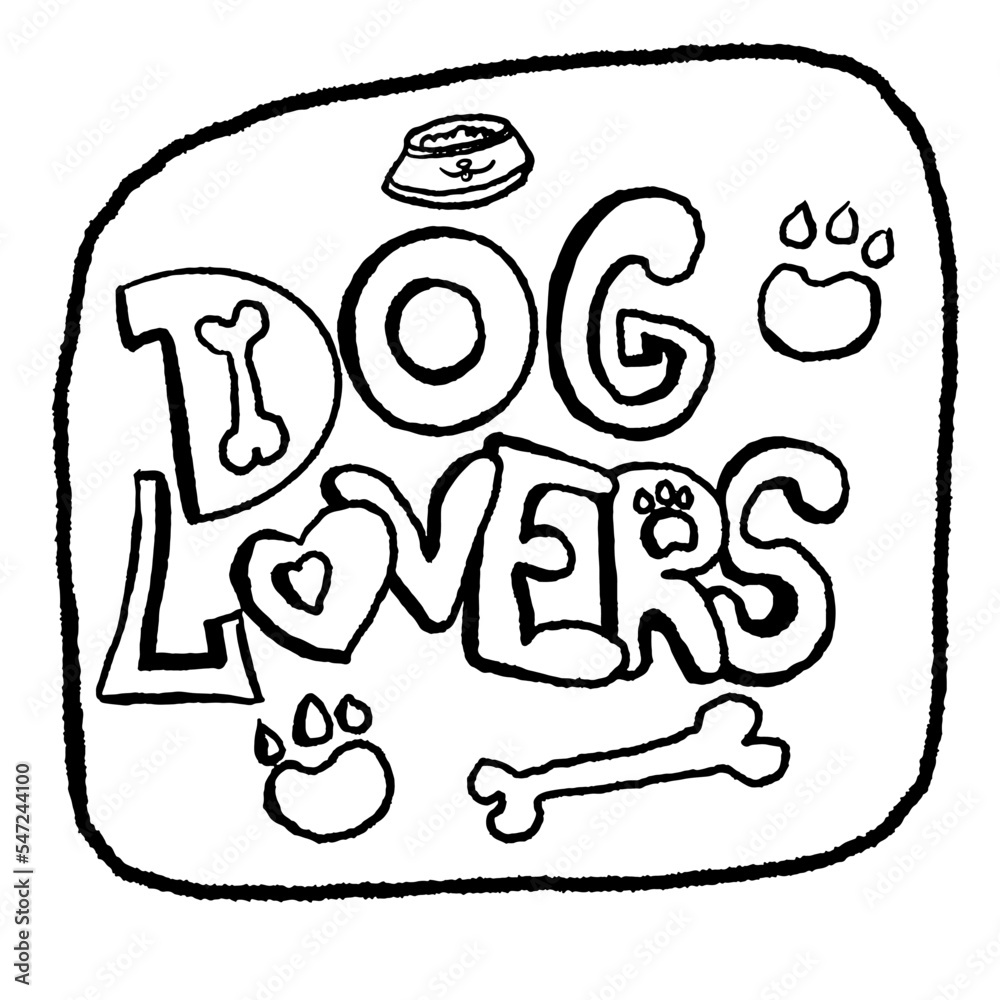 Dog Lovers Outline Vector Doodle Illustration Lettering Dog Lovers dog-lovers-outline-vector-doodle-illustration-lettering-dog-lovers
