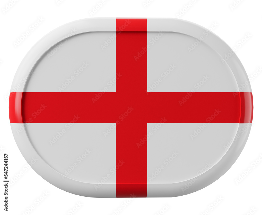 Flag of England. 3D England flag symbol. English flag 3d illustration. England flag 3d illustration. 