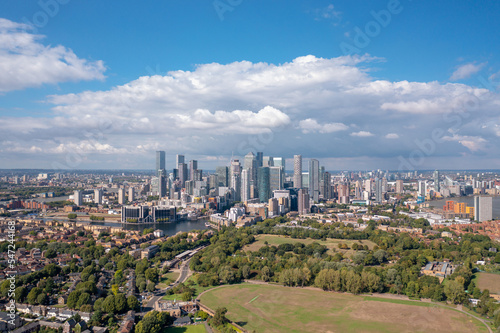 Commercial and residential buildings and skyscrapers of the London metropolis  aerial view. City and people globalization concept.