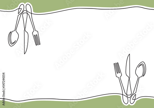 Lunch tablecloth. Green menu