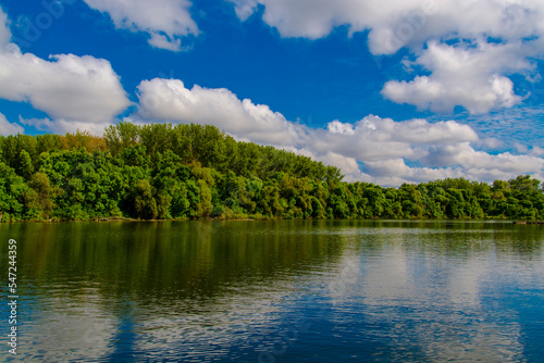 Fototapeta Naklejka Na Ścianę i Meble -  View of the Tisza river at Martely in Hungary