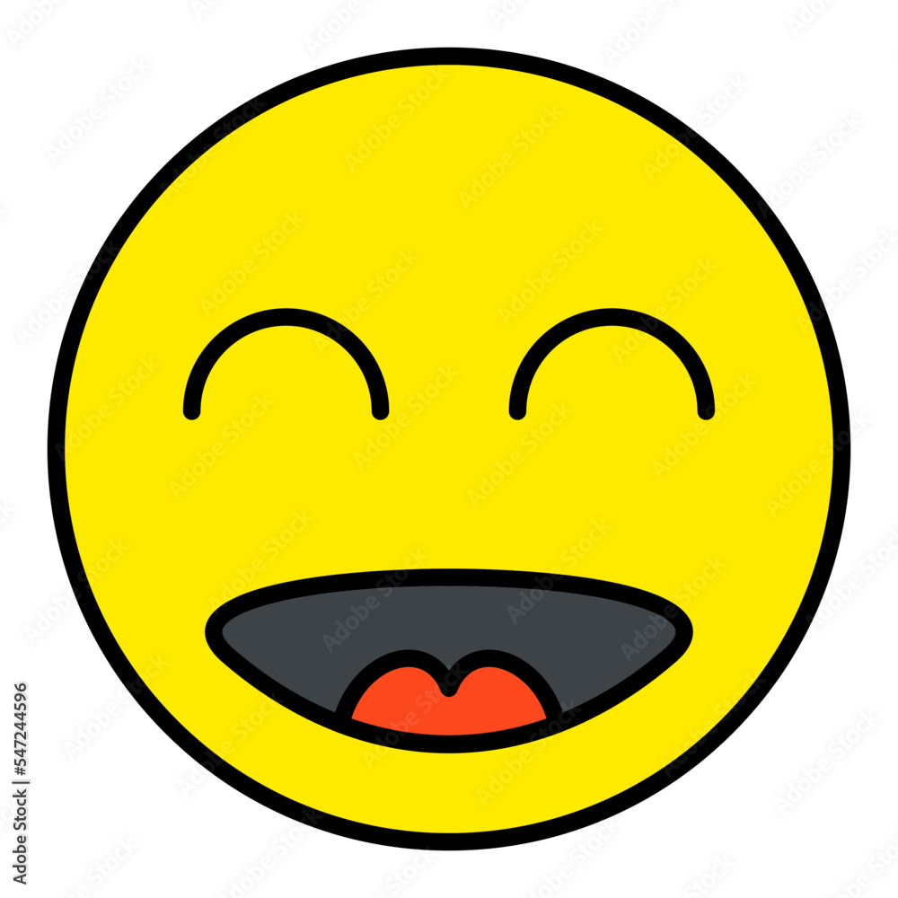 Happy Filled Line Icon Happy Filled Line Icon