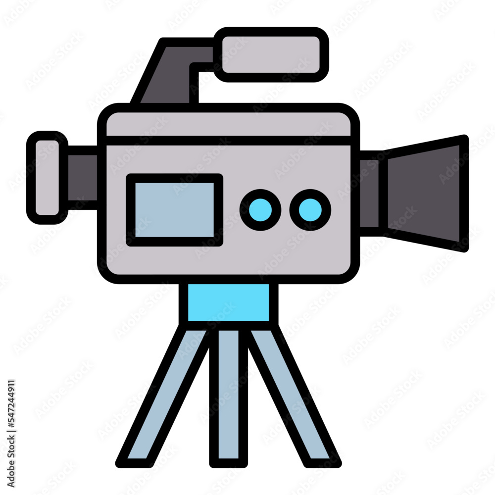 Video Camera Filled Line Icon Video Camera Filled Line Icon