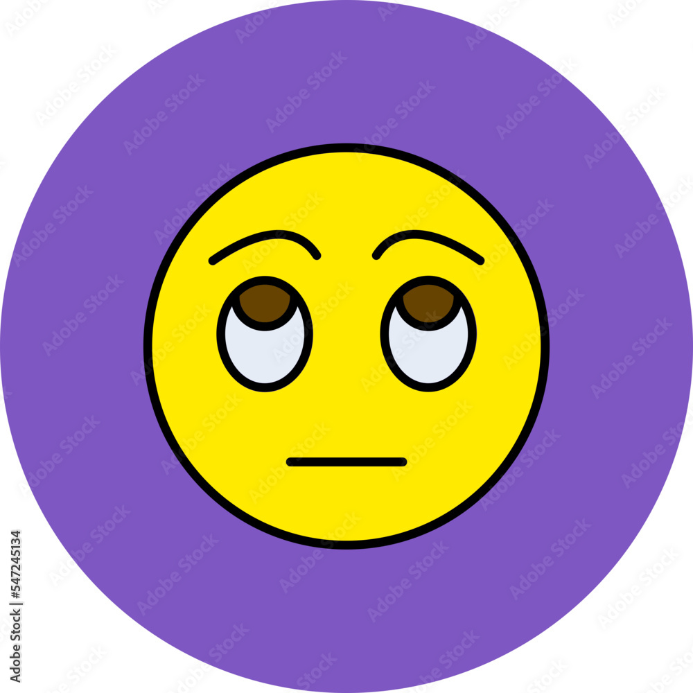 Fototapeta premium Rolling Eyes Multicolor Circle Filled Line Icon