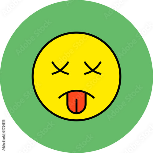 Knocked Out Multicolor Circle Filled Line Icon