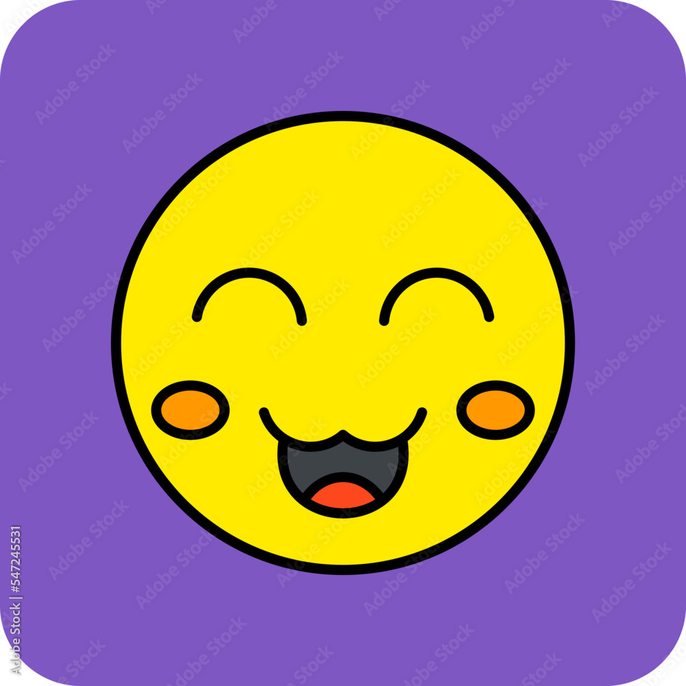 Fototapeta premium Cute Multicolor Round Corner Filled Line Icon