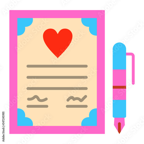 Wedding Contract Flat Icon