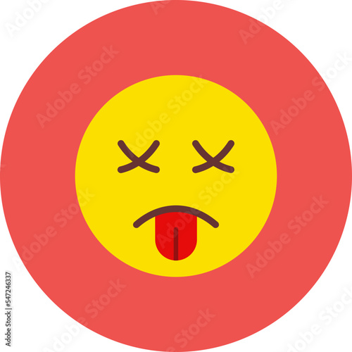 Knocked Out Multicolor Circle Flat Icon