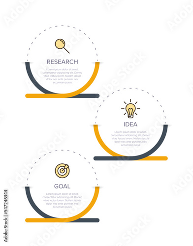 Vertical infographic design with icons and 3 options or steps. Thin line. Infographics business concept. Can be used for info graphics, flow charts, presentations, mobile web sites, printed materials.