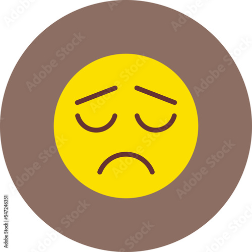 Frown Multicolor Circle Flat Icon