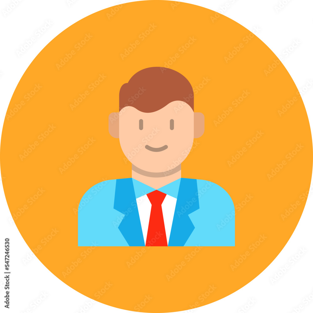 Groom Multicolor Circle Flat Icon