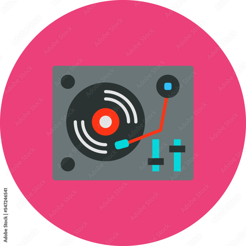 Turntable Multicolor Circle Flat Icon Turntable Multicolor Circle Flat Icon