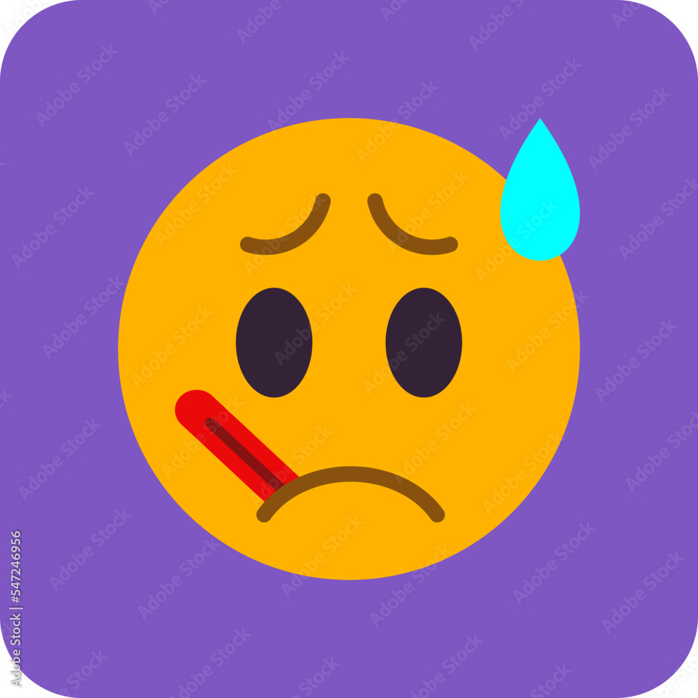 Fototapeta premium Fever Multicolor Round Corner Flat Icon