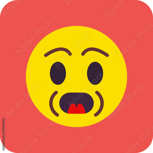 Yelling Multicolor Round Corner Flat Icon