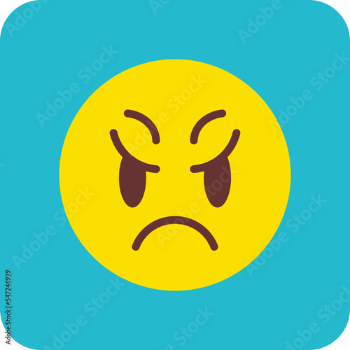 Scowl Multicolor Round Corner Flat Icon