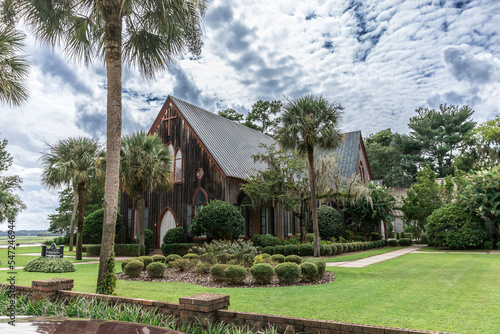The historic Church of the Cross in Bluffton, South Carolina during the day