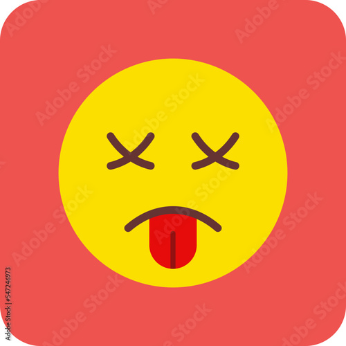 Knocked Out Multicolor Round Corner Flat Icon