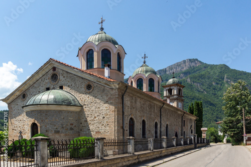 Typical street and building in town of Teteven, Bulgaria