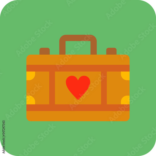 Suitcase Multicolor Round Corner Flat Icon