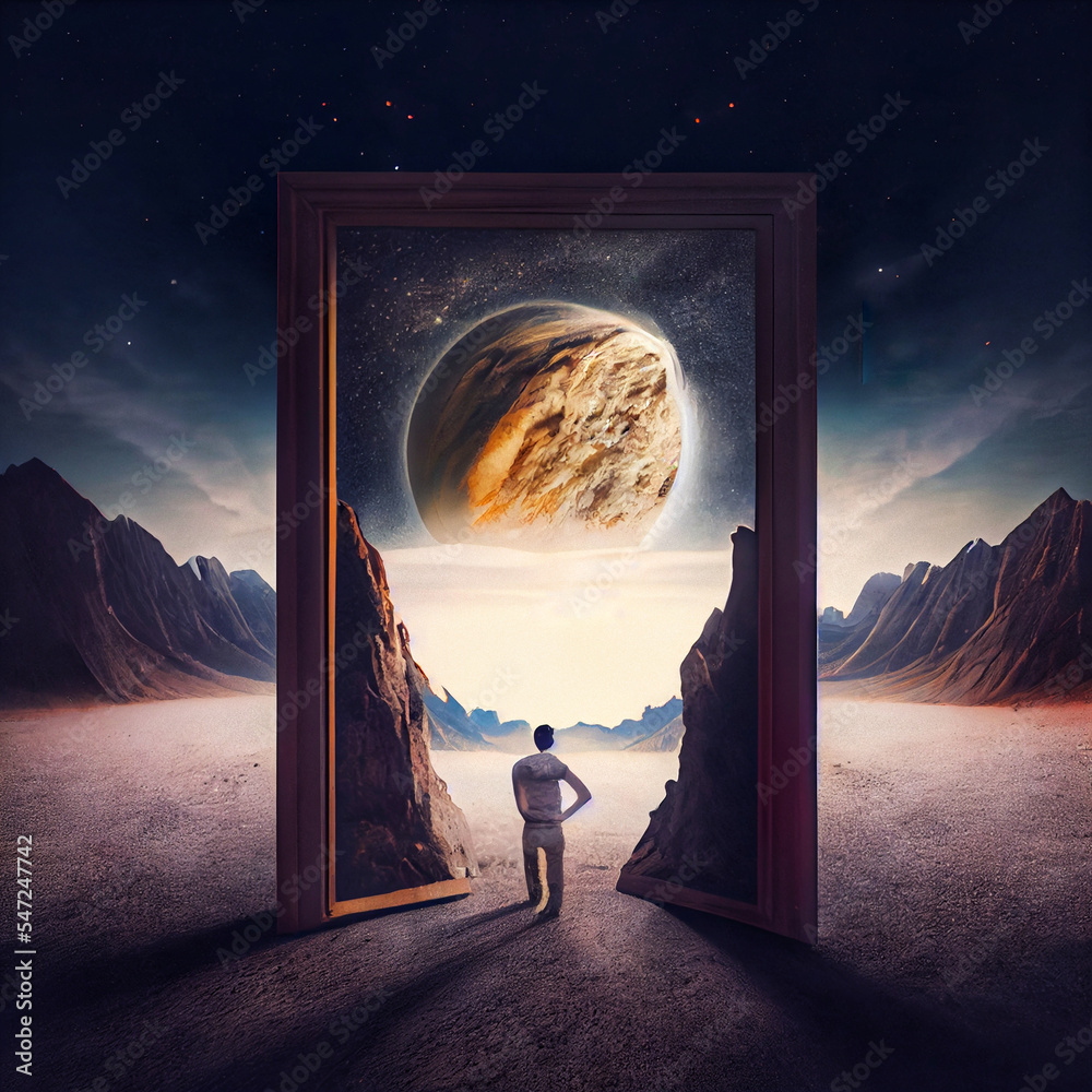 Midjourney abstract render of a portal to another dimension Stock ...