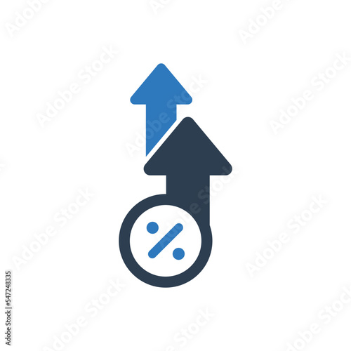 Business Increase Icon - Percentage Growth Icon