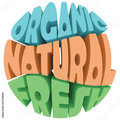 Organic Natural Fresh 3D PNG Design