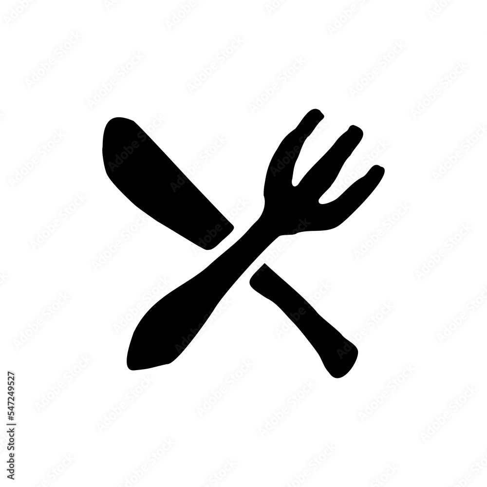 Fork and Knife simple icon vector design, Restaurant Icon. Black cutlery pictogram isolated on white background Fork and Knife simple icon vector design, Restaurant Icon. Black cutlery pictogram isolated on white background
