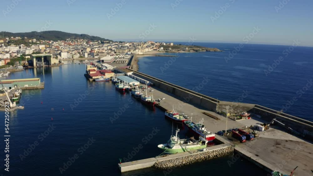 Aerial view of Burela port