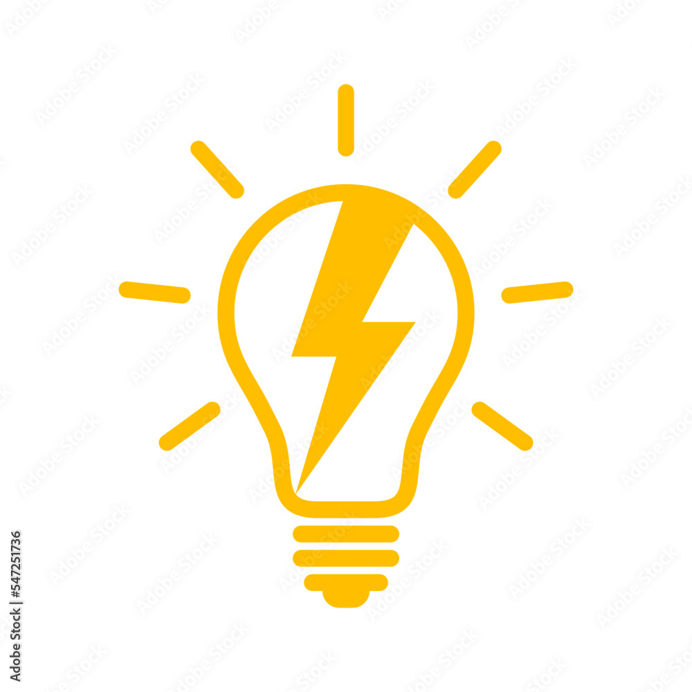 Light bulb with lightning icon Light bulb with lightning icon