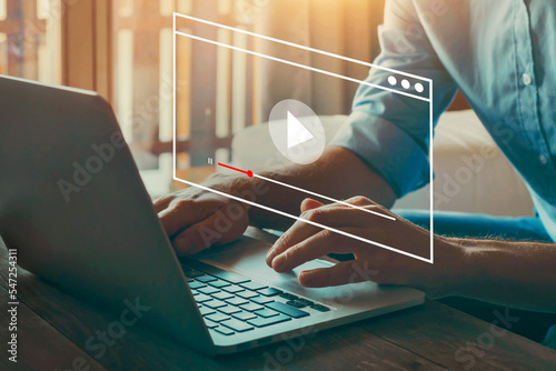 Foto video streaming or webinar online
