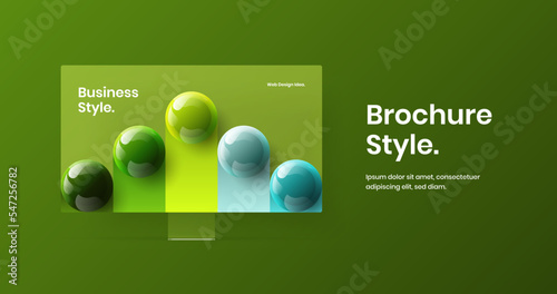 Premium desktop mockup web banner layout. Colorful site design vector template.