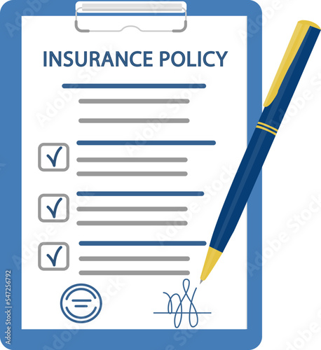 Insurance policy concept. Data secure. Vector cartoon illustration .
