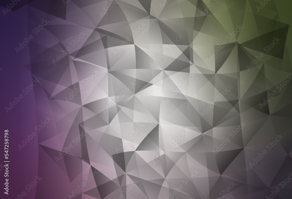 Fototapeta premium Light Pink, Green vector backdrop with lines, triangles.